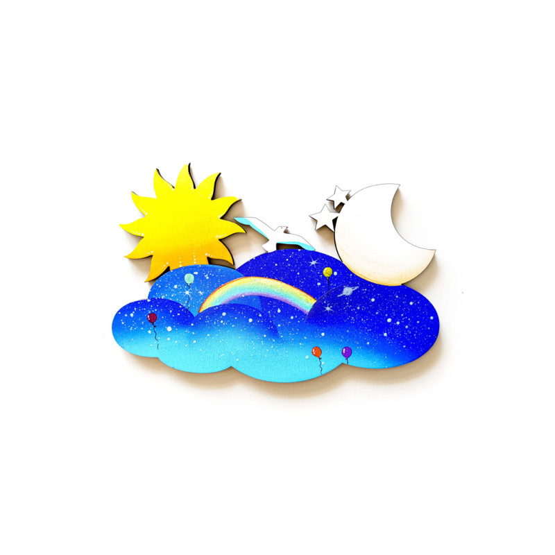 Sole Luna Grande Arcobaleno Blu